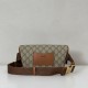 Replica Marsupio piccolo Gucci GG Emblem Uomo 821165 marrone Imitazione Fallate Outlet