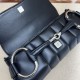 Replica Borsa a tracolla Gucci Horsebit Chain tela GG 764255 Nero Imitazione Fallate Outlet
