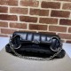Replica Borsa a tracolla Gucci Horsebit Chain tela GG 764255 Nero Imitazione Fallate Outlet