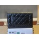 Replica Portafoglio Chanel trapuntato in caviale perlato con catena Woc Nero False Fatte Bene
