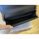 Replica Portafoglio Chanel trapuntato in caviale perlato con catena Woc Nero False Fatte Bene