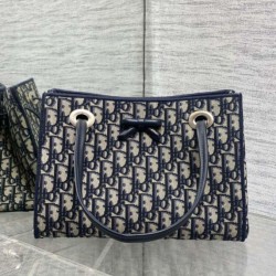 Replica Borsa Shopping Dior piccola/grande jacquard blu Dior Oblique False Fatte Bene