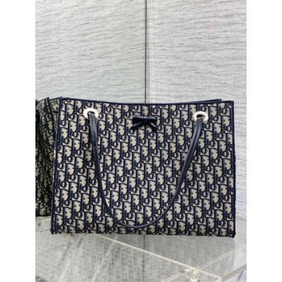 Replica Borsa Shopping Dior piccola/grande jacquard blu Dior Oblique False Fatte Bene