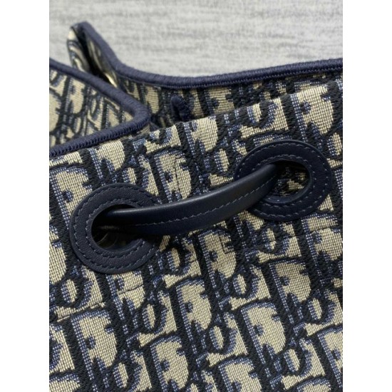 Replica Borsa Shopping Dior piccola/grande jacquard blu Dior Oblique False Fatte Bene