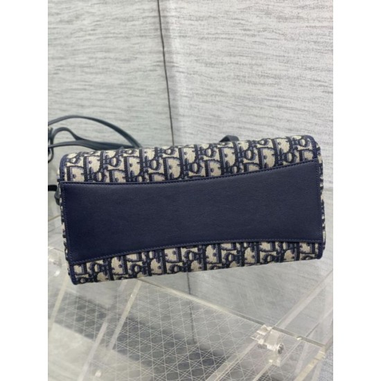 Replica Borsa Shopping Dior piccola/grande jacquard blu Dior Oblique False Fatte Bene
