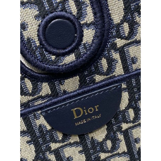 Replica Borsa Shopping Dior piccola/grande jacquard blu Dior Oblique False Fatte Bene