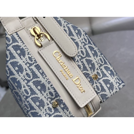 Replica Borsa D-Journey piccola/media Dior Oblique Jacquard Beige False Fatte Bene
