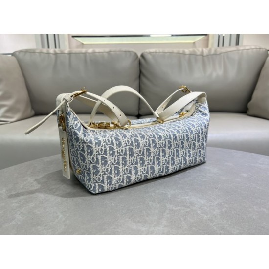 Replica Borsa D-Journey piccola/media Dior Oblique Jacquard Beige False Fatte Bene