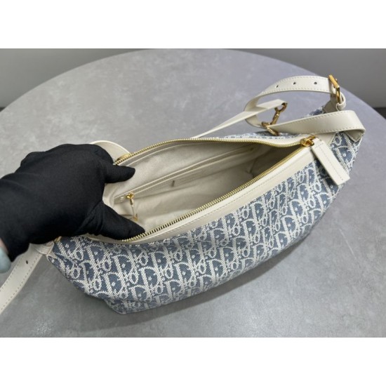 Replica Borsa D-Journey piccola/media Dior Oblique Jacquard Beige False Fatte Bene