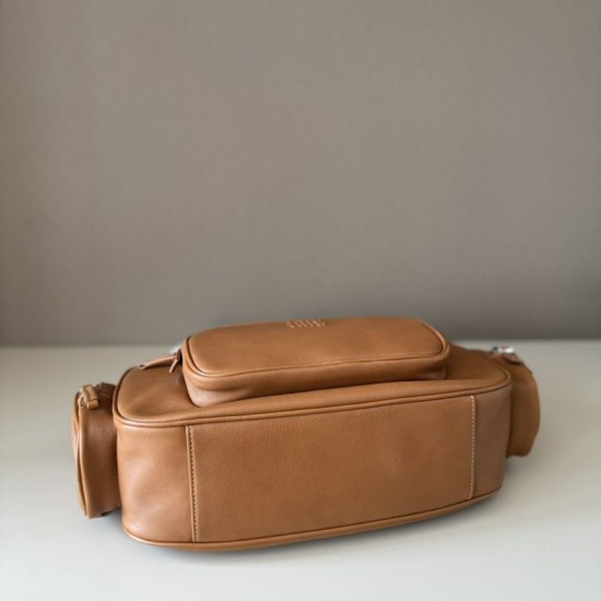 Replica Borsa a tracolla Miu Miu Pocket Nappa 5BC189 Caramello False Fatte Bene