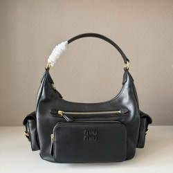 Replica Borsa a tracolla Miu Miu Pocket Nappa 5BC189 Nero False Fatte Bene
