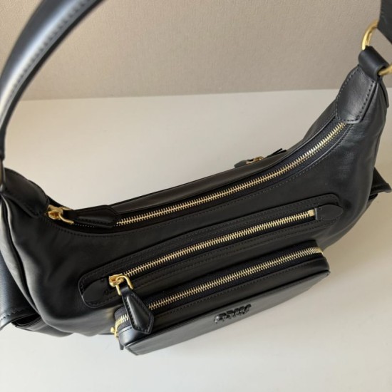 Replica Borsa a tracolla Miu Miu Pocket Nappa 5BC189 Nero False Fatte Bene