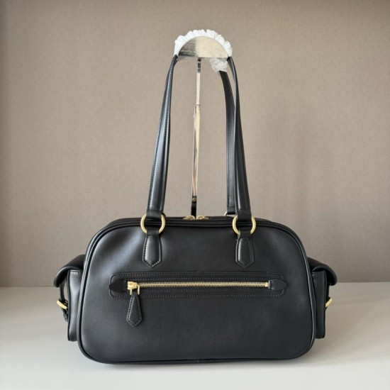 Replica Borse a tracolla Miu Miu Pocket con manico superiore Nero False Fatte Bene