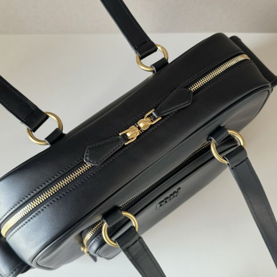 Replica Borse a tracolla Miu Miu Pocket con manico superiore Nero False Fatte Bene