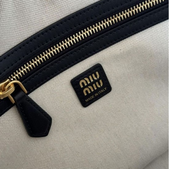 Replica Borse a tracolla Miu Miu Pocket con manico superiore Nero False Fatte Bene