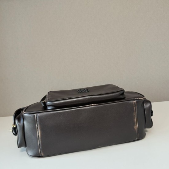 Replica Borse a tracolla Miu Miu Pocket con manico superiore Caffè False Fatte Bene