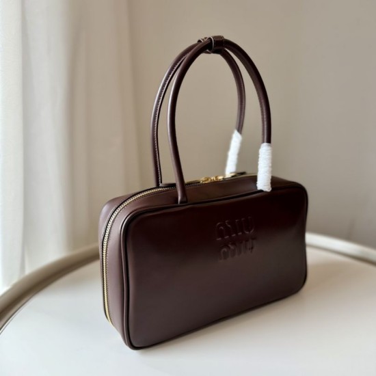 Replica Borsa a mano Miu Miu Beau 5BB172 Maroon False Fatte Bene