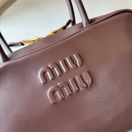 Replica Borsa a mano Miu Miu Beau 5BB172 Maroon False Fatte Bene