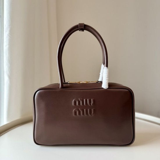 Replica Borsa a mano Miu Miu Beau 5BB172 Maroon False Fatte Bene