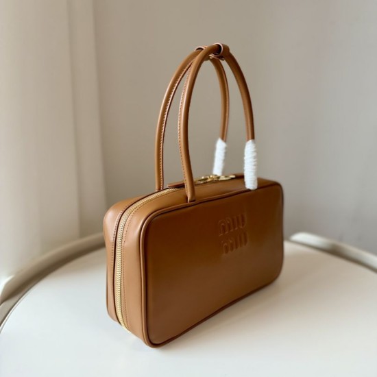 Replica Borsa a mano Miu Miu Beau 5BB172 Marrone False Fatte Bene