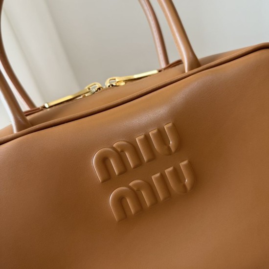 Replica Borsa a mano Miu Miu Beau 5BB172 Marrone False Fatte Bene
