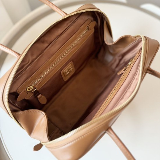 Replica Borsa a mano Miu Miu Beau 5BB172 Marrone False Fatte Bene