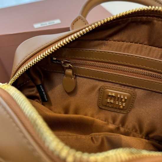 Replica Borsa a mano Miu Miu Arcadie 5BB142 Marrone False Fatte Bene