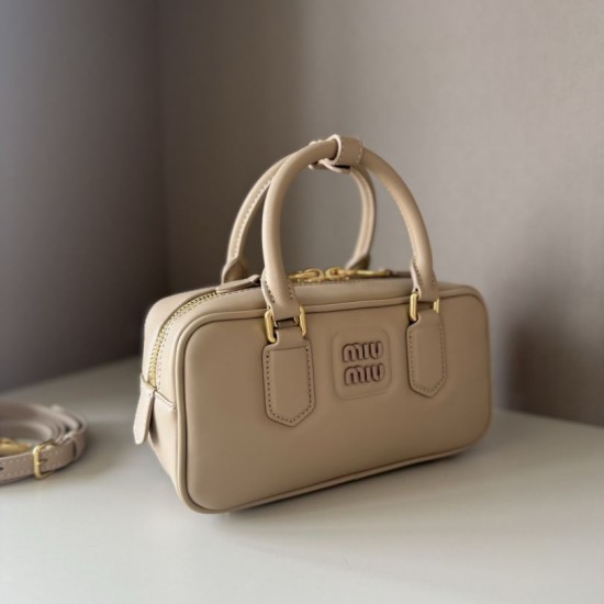 Replica Borsa a mano Miu Miu Arcadie 5BB142 Beige False Fatte Bene