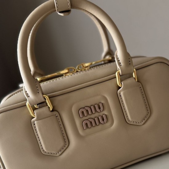 Replica Borsa a mano Miu Miu Arcadie 5BB142 Beige False Fatte Bene
