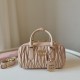 Replica Borsa a mano Miu Miu Arcadie Matelassé Nappa 5BB142 marrone False Fatte Bene