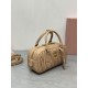 Replica Borsa a mano Miu Miu Arcadie Matelassé Nappa 5BB142 marrone False Fatte Bene