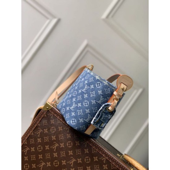 Replica Borsa a secchiello in denim Louis Vuitton All In BB M28107 False Fatte Bene
