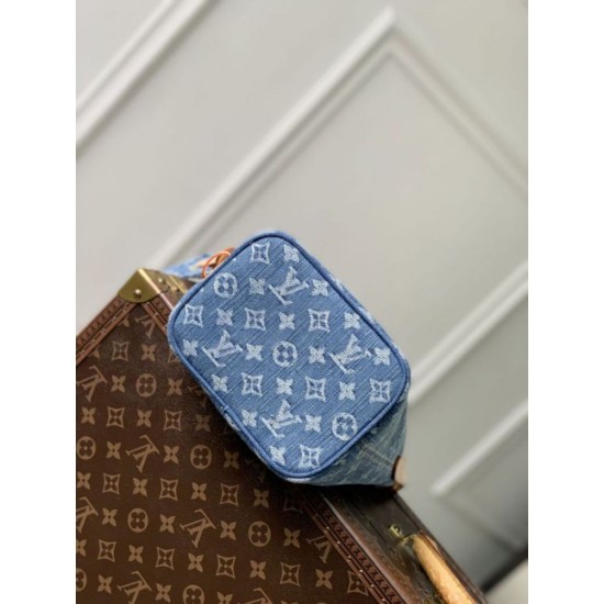 Replica Borsa a secchiello in denim Louis Vuitton All In BB M28107 False Fatte Bene