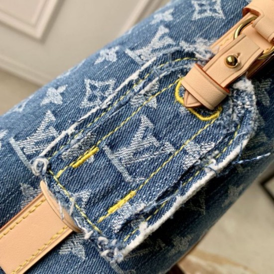 Replica Borsa a secchiello in denim Louis Vuitton All In BB M28107 False Fatte Bene