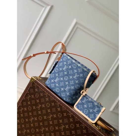 Replica Borsa a secchiello in denim Louis Vuitton All In BB M28107 False Fatte Bene