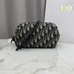 Replica Pochette Borse Dior Bow Dior jacquard Oblique con motivo blu Fallate Outlet Online