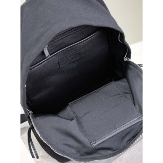 Replica Zaino YSL Saint Laurent City tela con finiture pelle nero Fallate Outlet Online