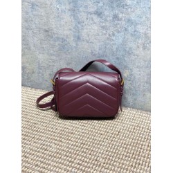 Replica Borsa a tracolla mini Loulou YSL Saint Laurent Bordeaux Fallate Outlet Online