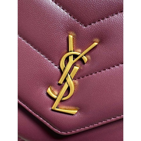 Replica Borsa a tracolla mini Loulou YSL Saint Laurent Bordeaux Fallate Outlet Online