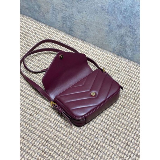 Replica Borsa a tracolla mini Loulou YSL Saint Laurent Bordeaux Fallate Outlet Online