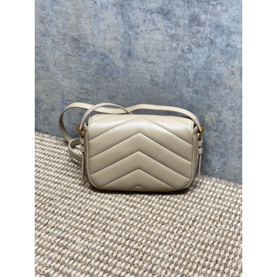 Replica Borsa a tracolla mini Loulou YSL Saint Laurent Beige Fallate Outlet Online