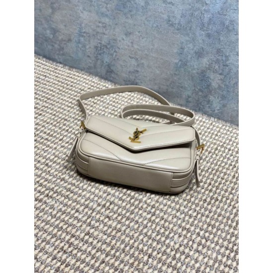 Replica Borsa a tracolla mini Loulou YSL Saint Laurent Beige Fallate Outlet Online