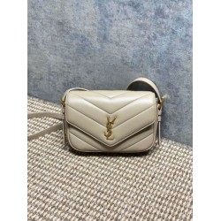 Replica Borsa a tracolla mini Loulou YSL Saint Laurent Beige Fallate Outlet Online