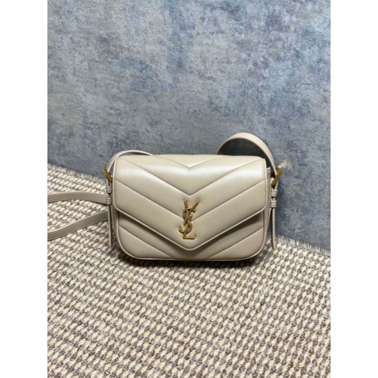Replica Borsa a tracolla mini Loulou YSL Saint Laurent Beige Fallate Outlet Online