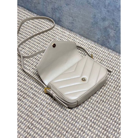 Replica Borsa a tracolla mini Loulou YSL Saint Laurent Beige Fallate Outlet Online