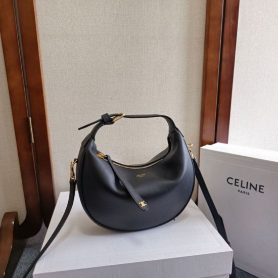 Perfetta Falsa Borsa a tracolla Celine Lulu per adolescenti Nero imitazione Dupe Replica Borsa a tracolla Celine Lulu per adolescenti Nero Fallate Outlet Online