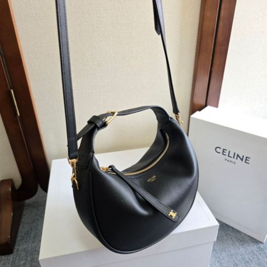 Perfetta Falsa Borsa a tracolla Celine Lulu per adolescenti Nero imitazione Dupe Replica Borsa a tracolla Celine Lulu per adolescenti Nero Fallate Outlet Online