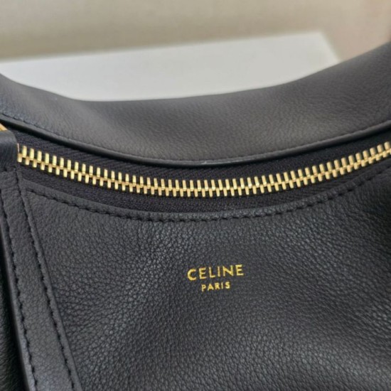 Perfetta Falsa Borsa a tracolla Celine Lulu per adolescenti Nero imitazione Dupe Replica Borsa a tracolla Celine Lulu per adolescenti Nero Fallate Outlet Online