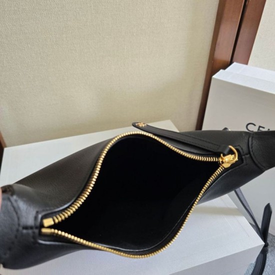 Perfetta Falsa Borsa a tracolla Celine Lulu per adolescenti Nero imitazione Dupe Replica Borsa a tracolla Celine Lulu per adolescenti Nero Fallate Outlet Online