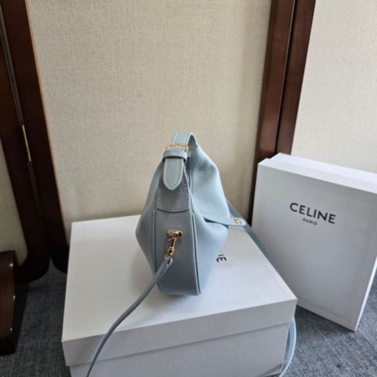 Replica Borsa a tracolla Celine Lulu per adolescenti Blu Fallate Outlet Online